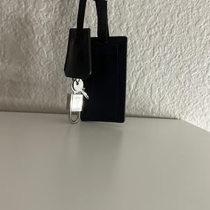 authentic prada padlock and key bag tag